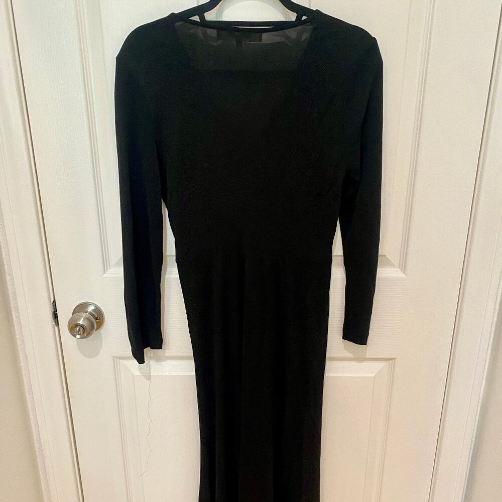 DIANE VON FURSTENBERG DVF TULIP HEM BLACK MAXI DRESS BOUGHT NEW WITHOUT TAGS